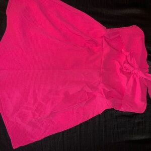 Bright Pink Bow Romper